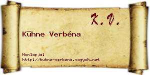 Kühne Verbéna névjegykártya
